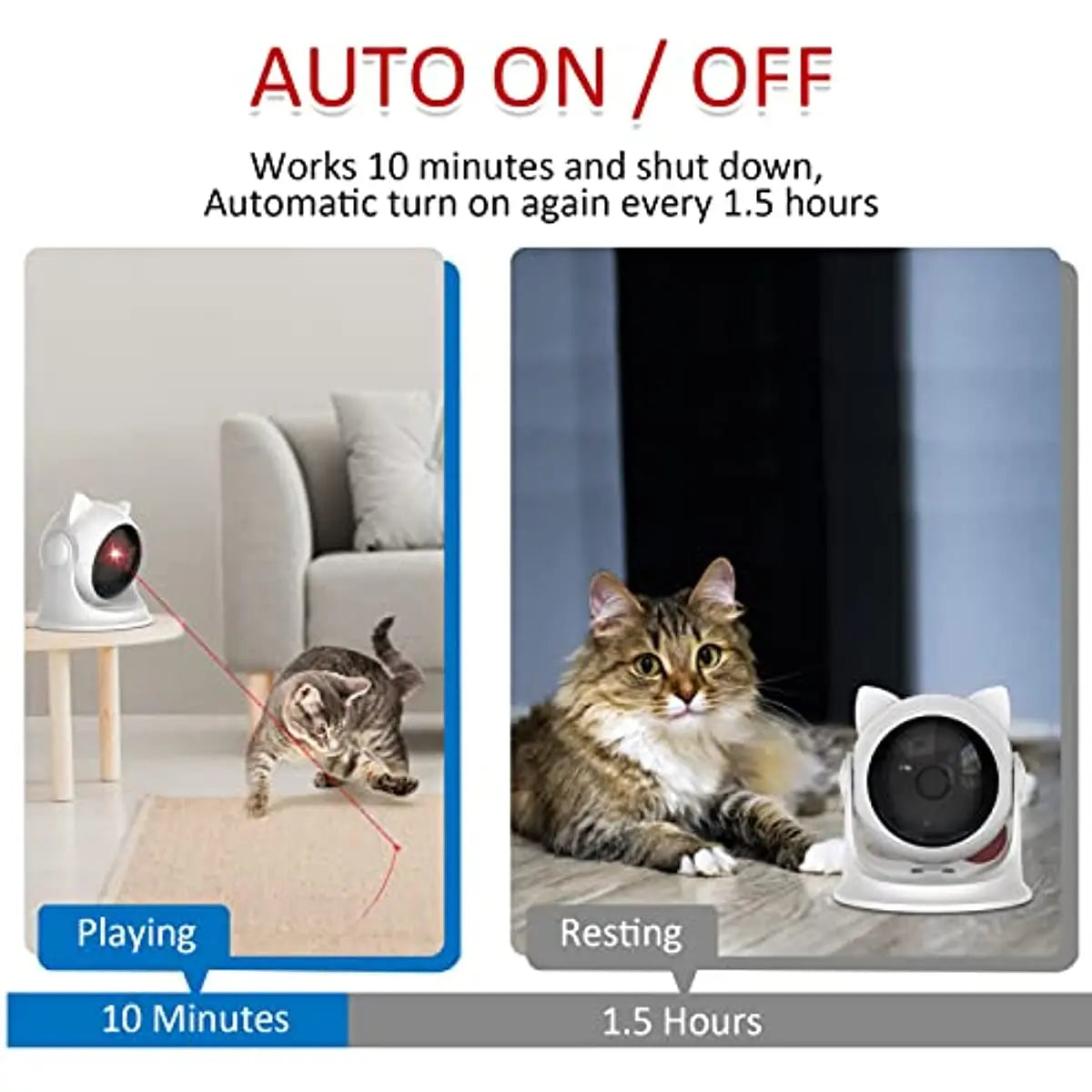 Jouet Laser ATUBAN pour Chat, Interactif, Rechargeable, pour l'Intérieur, pour Chaton, Chien, Mode Rapide et Lent
