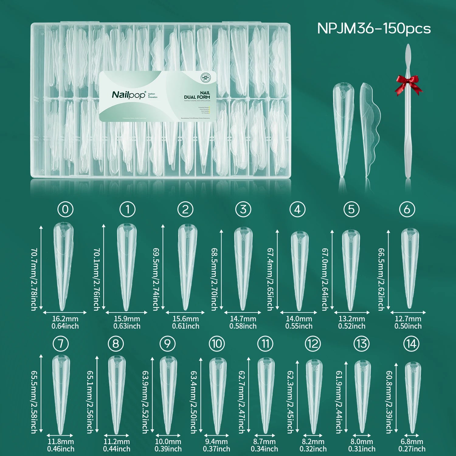 Papillon – Formes doubles pour ongles, 150 pièces