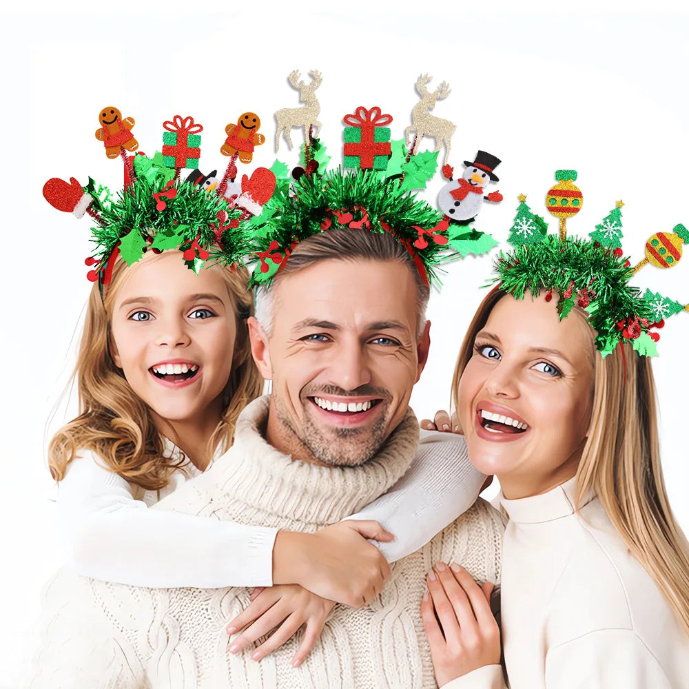 Serre-tête décoratif, Bandeaux du Nouvel An et de Noël - Cerceaux pour cheveux de bonhomme de neige de renne