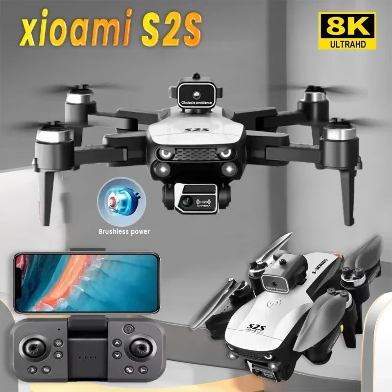 Mini Drone professionnel Nouveau S2S 8K HD caméra mouche 25Min évitement d'obstacles sans brosse pliable quadrirotor optique pour Xiaomi