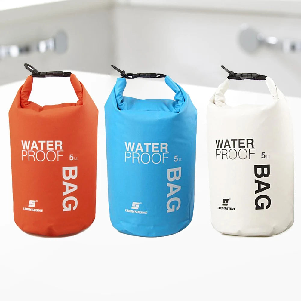 Sac étanche 5L pour activités en plein air, sacoche de rangement en poudre pour natation, kayak, canoë de rivière, trekking, bateau