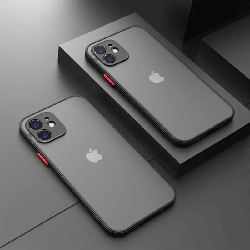 Coque antichoc en Silicone mat pour iPhone 11, 11 Pro, XS Max, XR, 12 Pro, 12, 12 mini