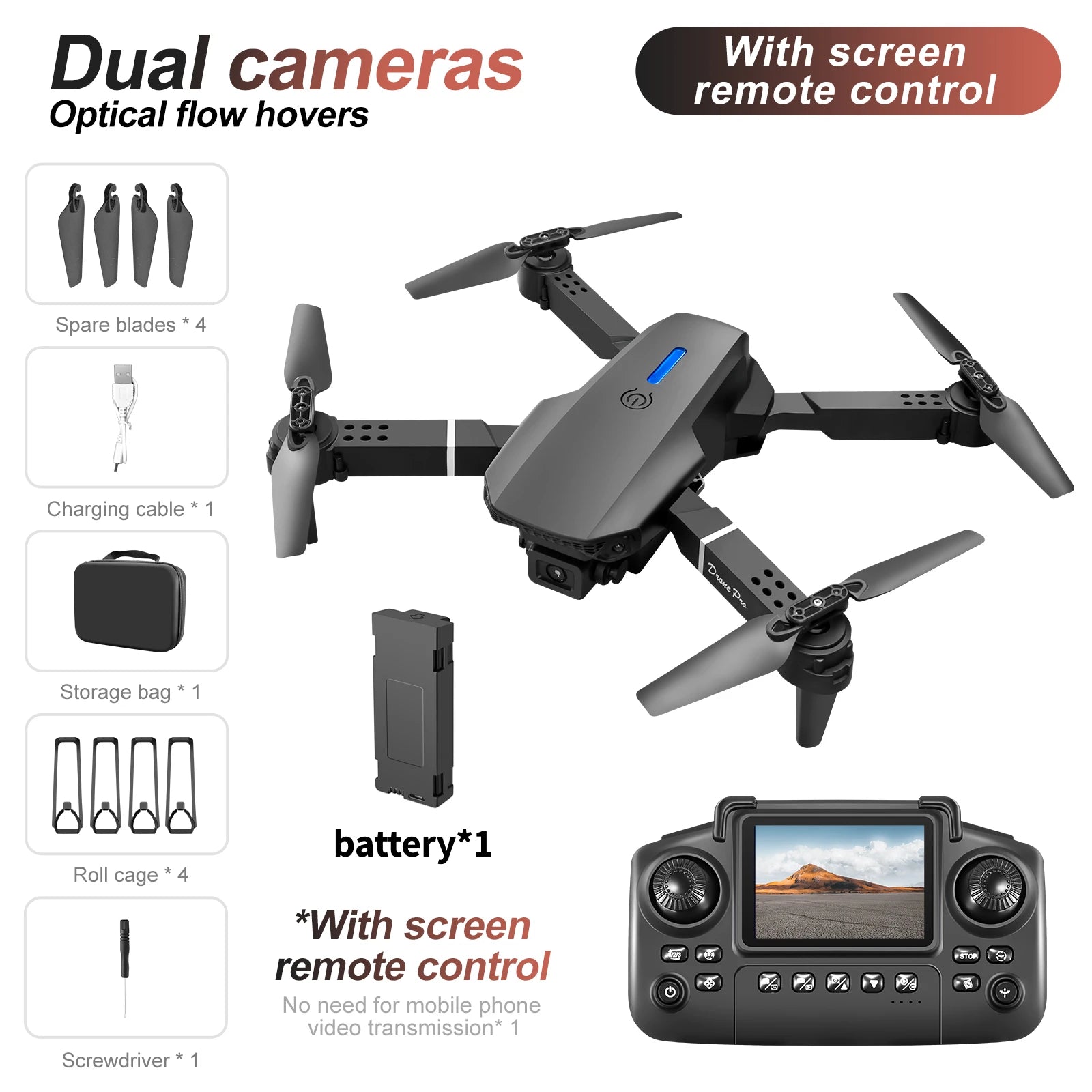 Drohne E88/E99 2025 Verbessert – Dual 4K HD Kamera