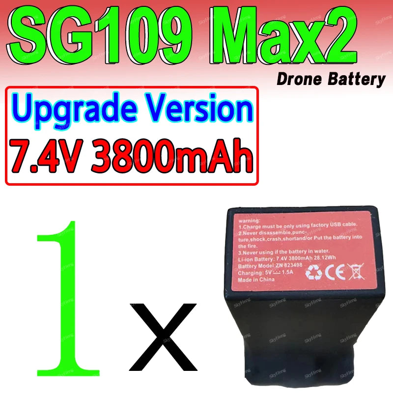 Batterie d'origine pour SG109Max2 GPS Dron 7.4V 3800MAh batterie pour ZLL SG109 Max2 7.4V 2200mAh batterie de remplacement pièces d'accessoires