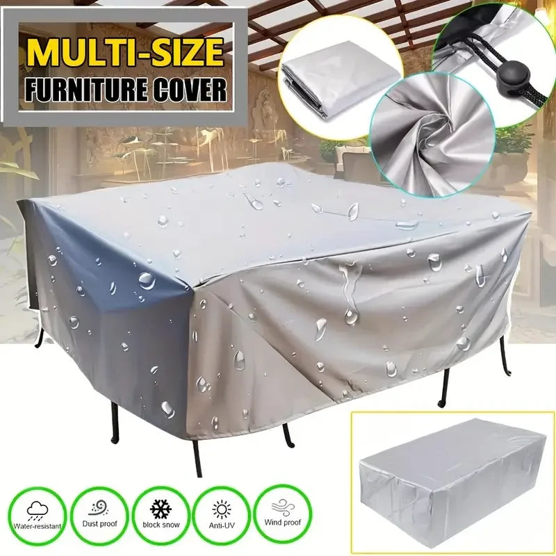 Housses de meubles de patio – Protection imperméable, anti-poussière et anti-UV pour table et chaises de jardin (tissu Oxford 210D)