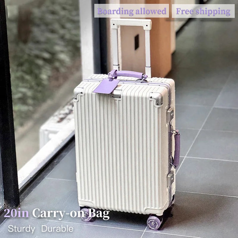 Valise à main Sushimu 20 pouces – Étui en cuir, trolley avec petite serrure à combinaison