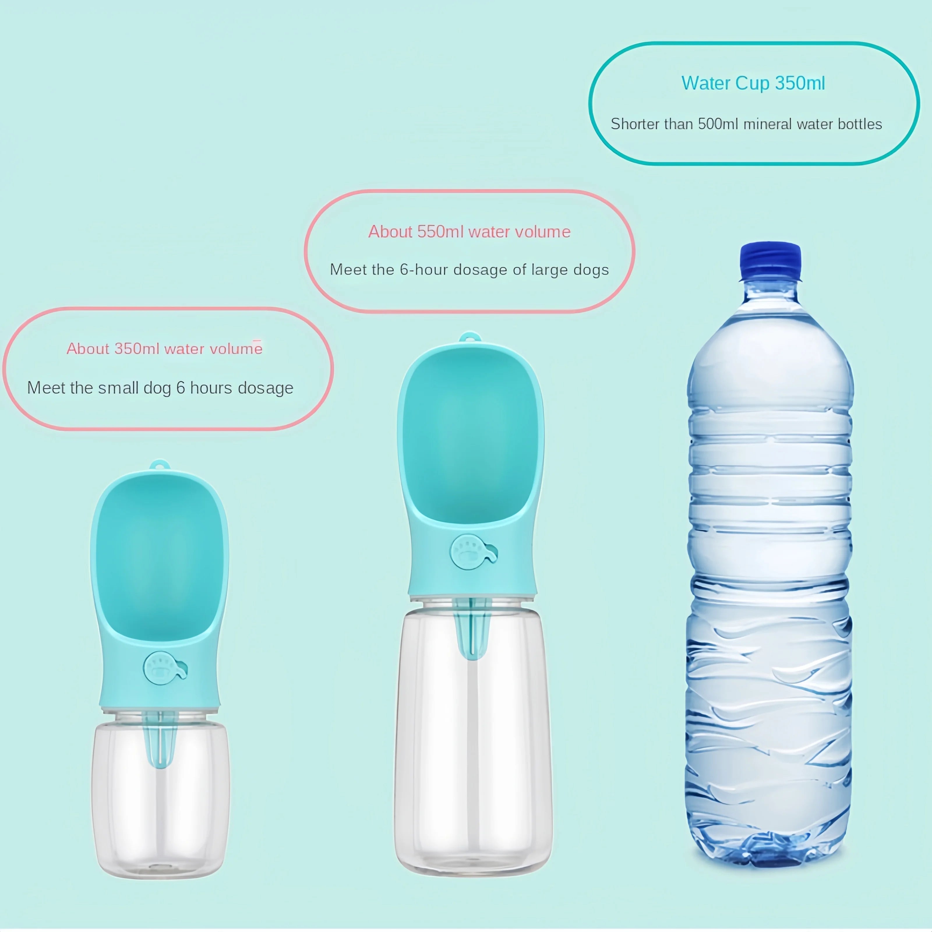 Bouteille d'Eau 2 en 1 pour Chien et Chat, avec Récipient de Stockage de Nourriture et d'Eau pour Chiot, Mangeoire pour Animaux de Compagnie, Fournitures de Voyage en Plein Air