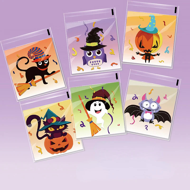 Sacs Cadeau Auto-Adhésifs 10x10 cm – Bonbons, Friandises Halloween – Lot de 50/100 pièces