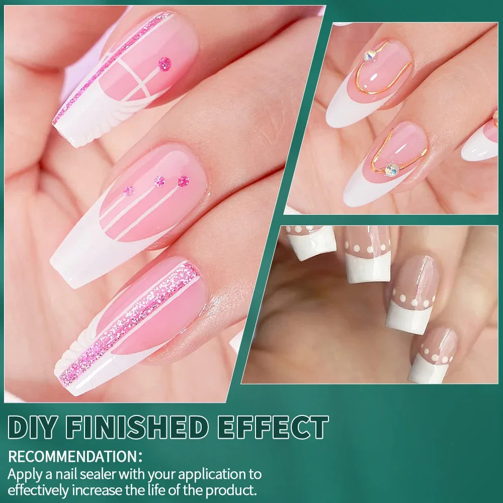 Faux Ongles - Conseils d’ongles français bicolores, 120 pièces