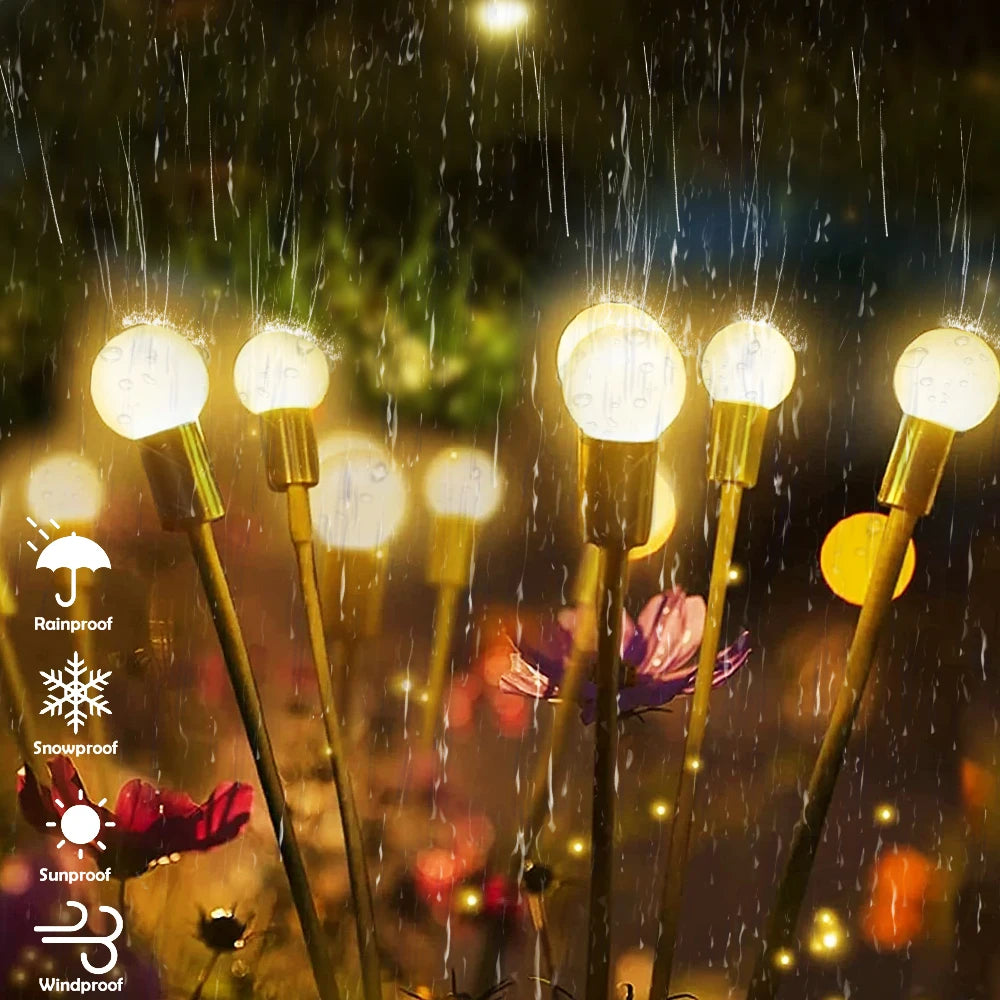 Lumières Solaires Lucioles NEWSTYLE – 8 LED / 10 LED Oscillantes Blanc Chaud