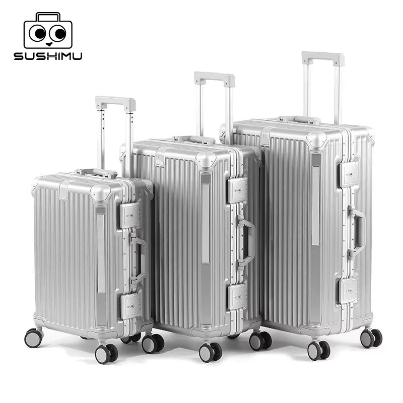 Valise rigide en PC + ABS avec cadre en aluminium SUSHIMU – bagage à roulettes avec verrouillage TSA, 20, 24 et 26 pouces