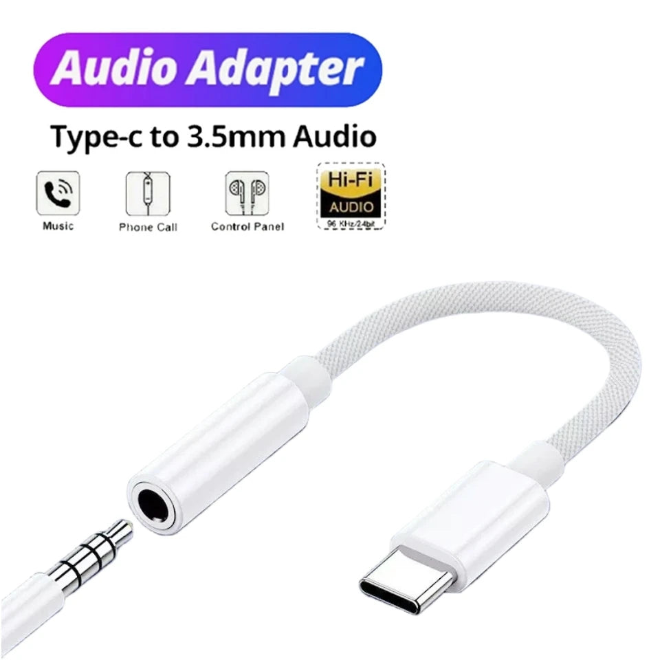 Adaptateur Audio USB C vers Jack 3.5mm, Type C vers casque, adaptateur Jack Aux pour iPhone série 15 Samsung S24 iPad Pro MacBook