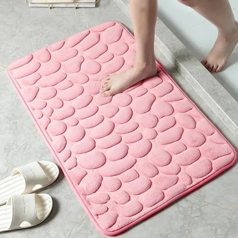 Tapis en Velours Gaufré en Mousse à Mémoire de Forme, Antidérapant, tapis de salle de bain