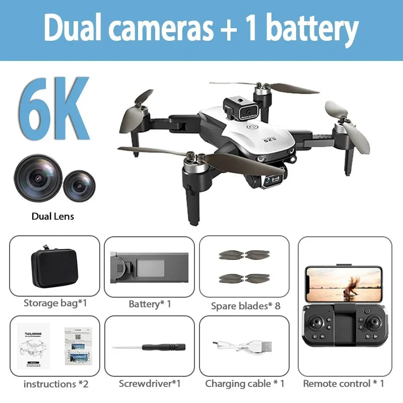 Mini Drone professionnel Nouveau S2S 8K HD caméra mouche 25Min évitement d'obstacles sans brosse pliable quadrirotor optique pour Xiaomi