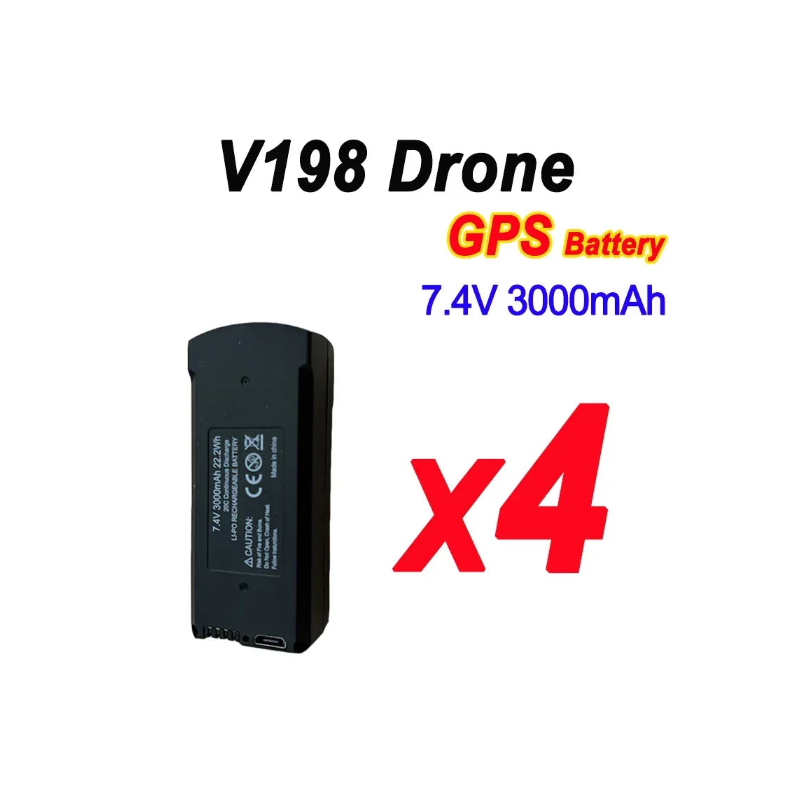 Batterie originale 7.4V 3000mAh pour Drone V198 MAX / V198 MAX PRO – Batterie de remplacement RC