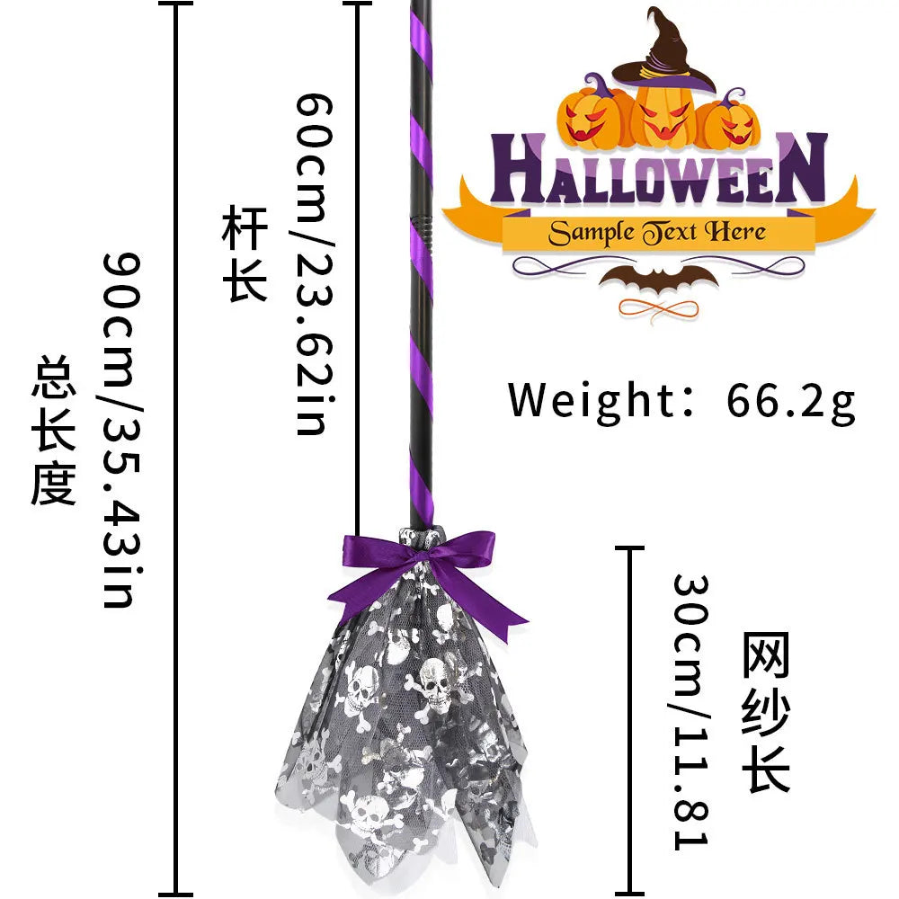 Décoration Balai de Sorcière pour Enfants – Accessoire Halloween, Photo