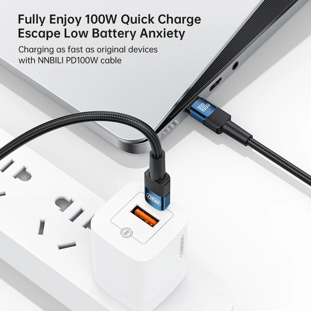 Câble de charge rapide NNBILI 2024 nouveau 100W USB C à Type C câble PD cordon de charge rapide câble 1M/2M pour iPhone 15 Pro Max Macbook Samsung Xiaomi Hwawei