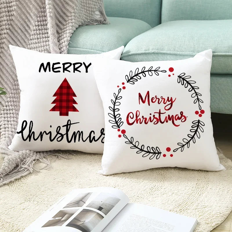 Housse de coussin de Noël 45 cm, taie d'oreiller, décorations de Noël pour la maison, ornement de Noël, nouvel an