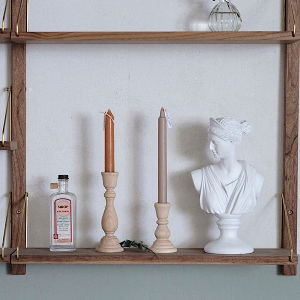 Bougeoirs en bois non finis, bougeoirs artisanaux classiques à faire soi-même pour peindre ou décorer le salon