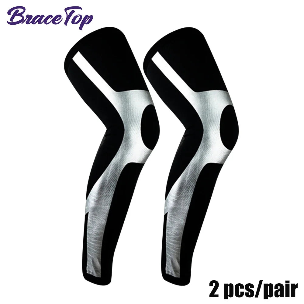 Chaussettes de compression longues pour hommes et femmes, genouillères de fitness antidérapantes, support pour cuisses, bas longs, manches pour cuisses