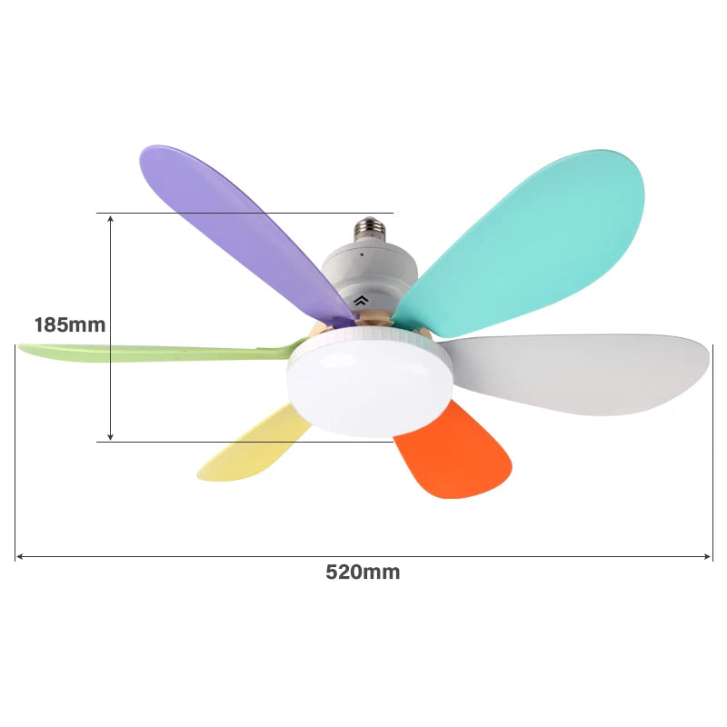 Ventilateur de plafond LED 40W avec télécommande – Douille E27, intensité réglable, (85-265V)