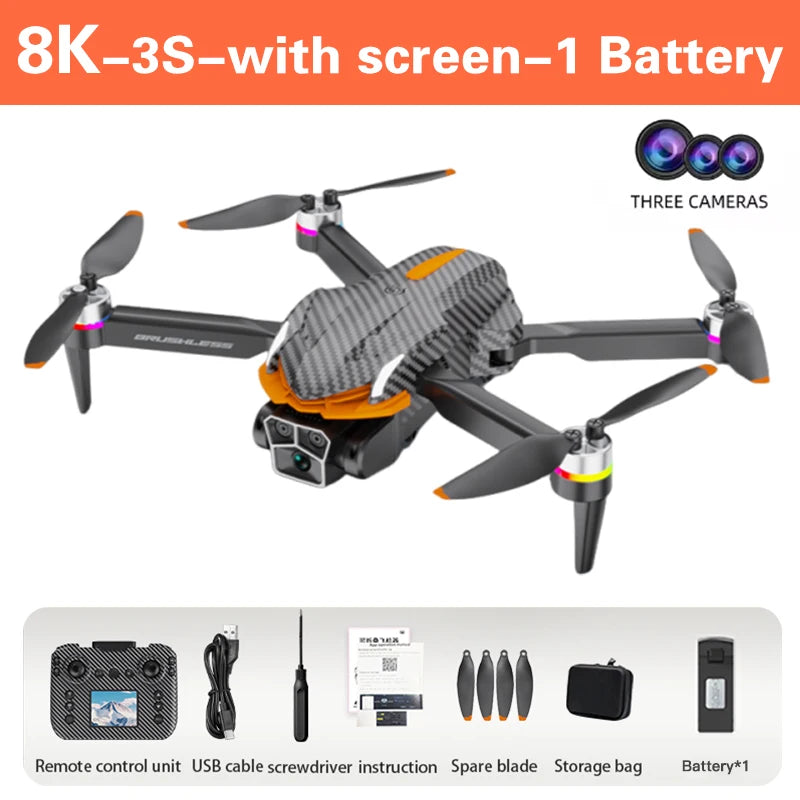 Drone Xiaomi MIJIA AE4 PRO avec Télécommande Écran, 8K Photographie Aérienne Professionnelle, Moteur Sans Balais, Évitement d'Obstacles, Quadrirotor