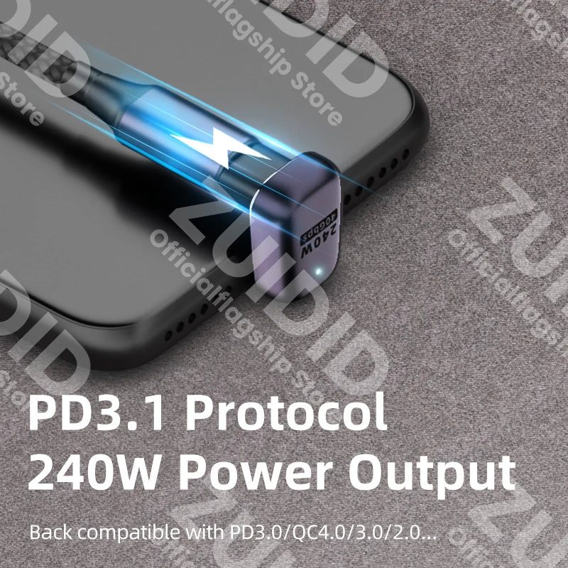 Adaptateur OTG PD240W USB4.0 40Gbps Thunderbolt3 OTG adaptateur 8K @ 60Hz USB C à Type C 48V @ 5A convertisseur de charge rapide adaptateur de données pour Macbook