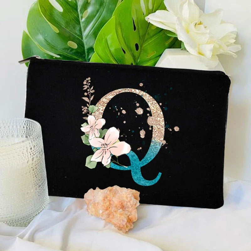 Trousse de maquillage à fermeture éclair avec dégradé de couleurs, trousse de toilette de voyage tendance, trousse de maquillage