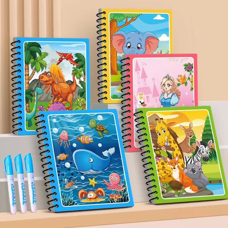 Livre de Coloriage Magique Montessori pour Enfant Dessin à l'Eau Réutilisable Peinture Jouets