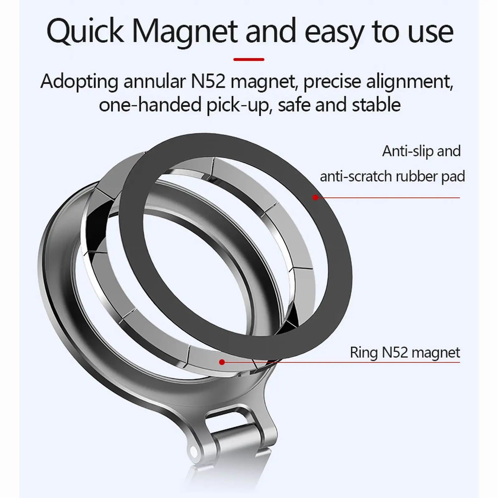 Ring, magnetischer Magsafe-Telefonring, faltbarer Telefonhalter, Telefonständer aus Metall, horizontale und vertikale Aufnahmen