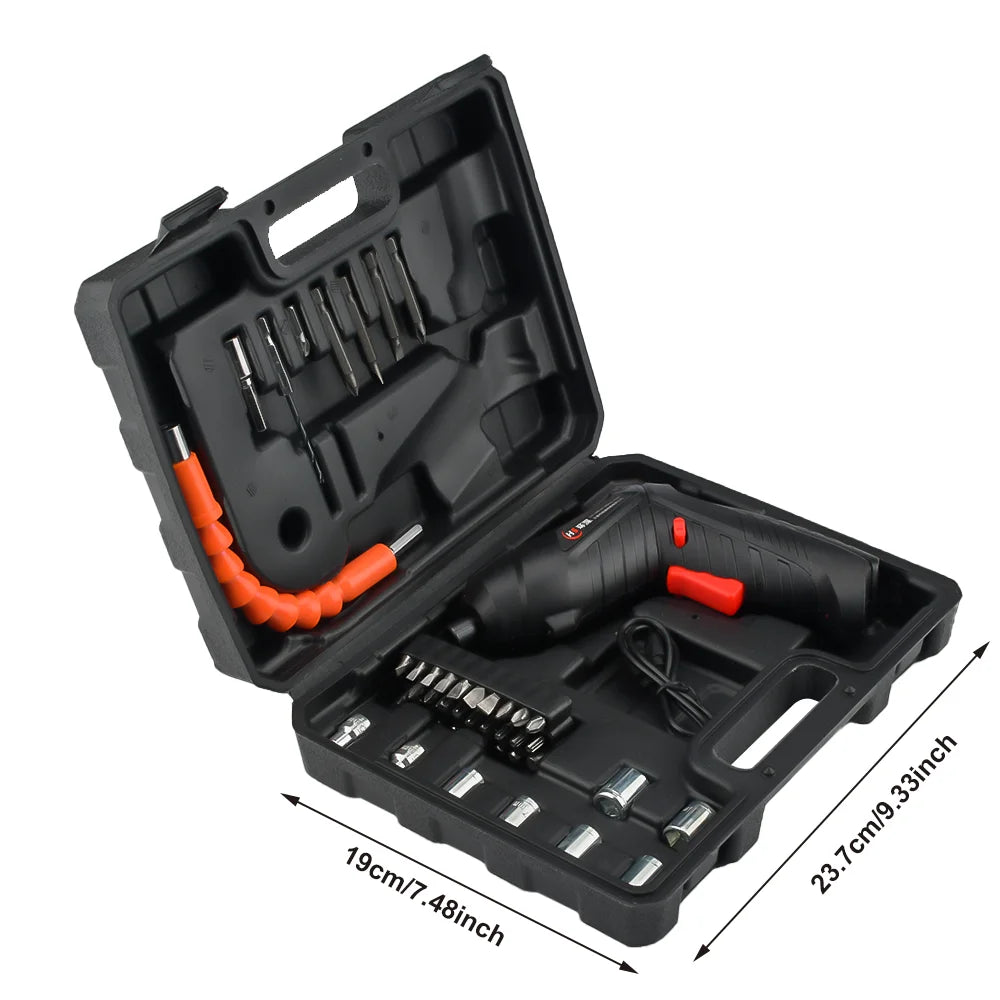 Multifunction Electric Screwdriver, Rechargeable Battery, 90°/180° Foldable Cordless Screwdriver