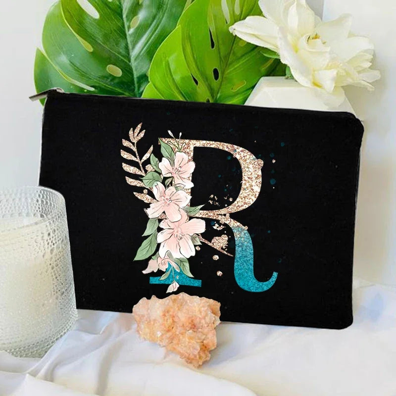 Trousse de maquillage à fermeture éclair avec dégradé de couleurs, trousse de toilette de voyage tendance, trousse de maquillage