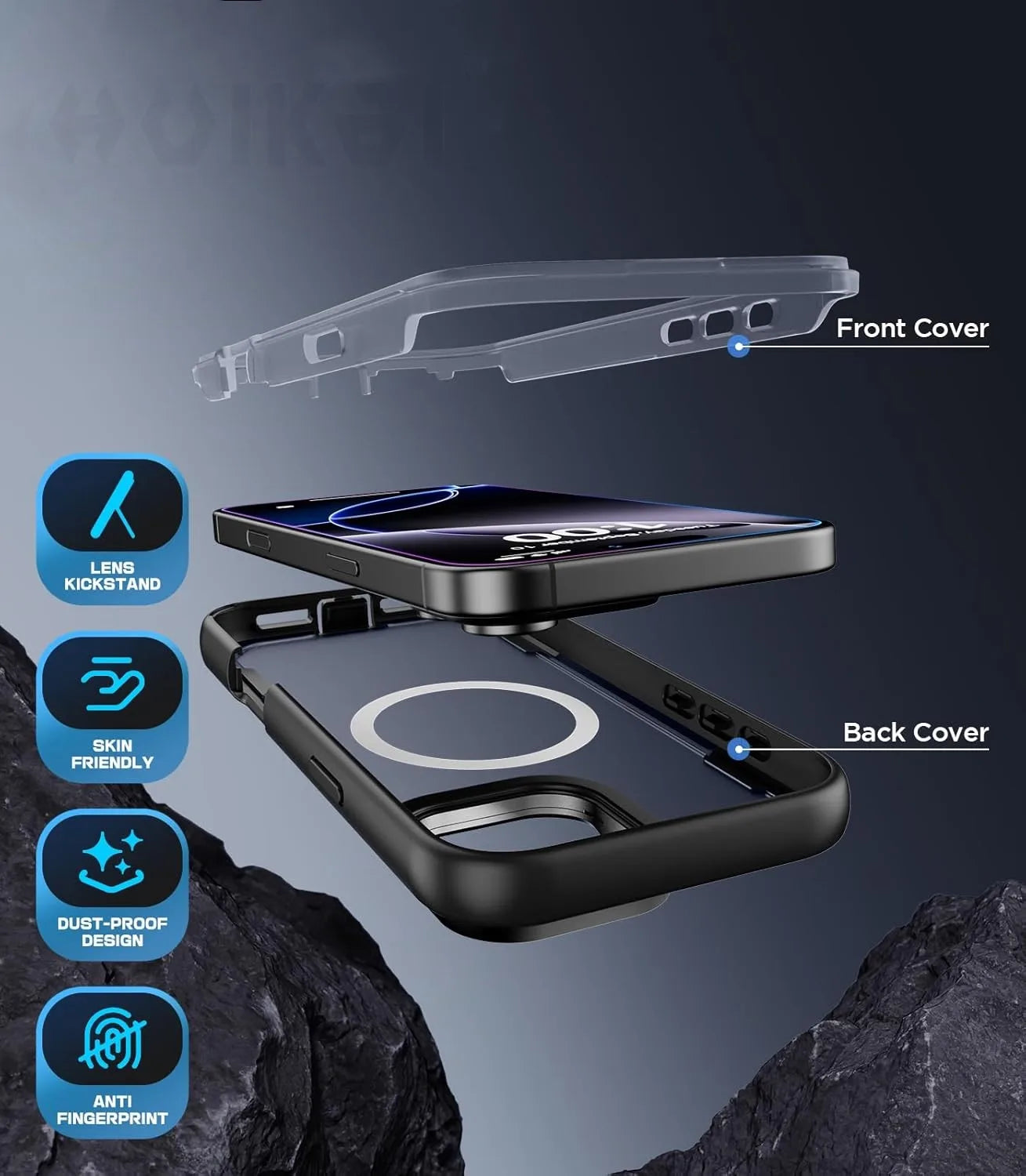 Coque de protection pour iPhone 16 Pro Max 16 Pro 15 Pro Max 14 13 12 Magsafe caméra magnétique protection corps complet antichoc housses de protection