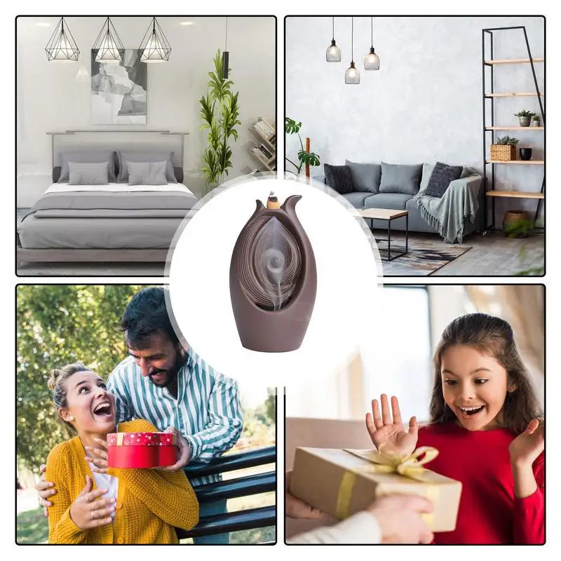 Diffuseur d'encens en Céramique, Poêle d'Aromathérapie, Brûleur de Cône d'Encens, Décoration de la Maison avec Effet Visuel Magnifique pour le Salon