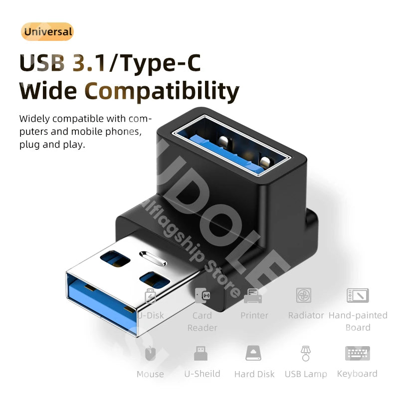 Adaptateur USB3.1 vers Type C 10Gbps OTG transfert de données rapide 5V @ 3A convertisseur de charge rapide pour Samsung Xiaomi téléphone Macbook Pro tablette