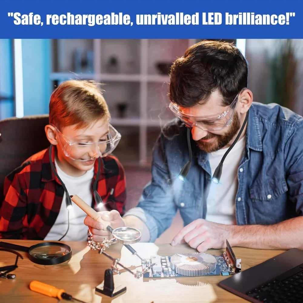 LED Neck Lamp aste for Reading, Flexible Arm, 3 Colors, 9 Brightness
