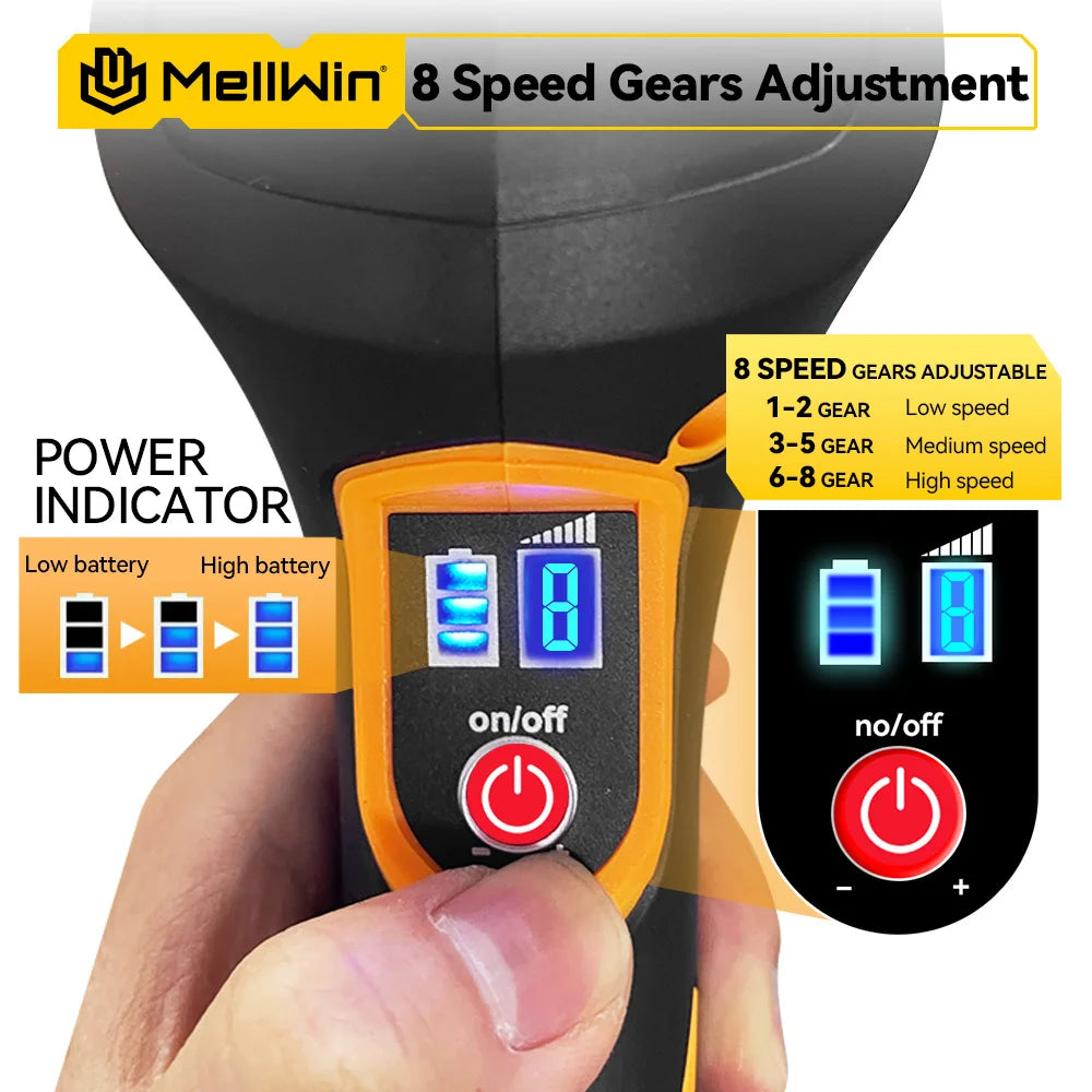 MELLWIN – polisseuse électrique sans fil pour voiture, 150mm, 8 réglages, polissage, épilation, ponçage, outil électrique pour broche de batterie Makita 18V