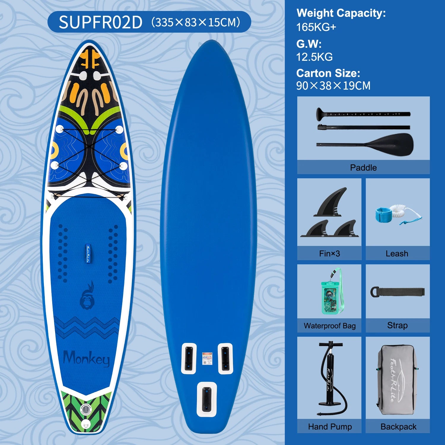 Planche de Paddle Gonflable avec Accessoires (335 / 350 / 385 cm) - Feath-R-Lite Koi Sup