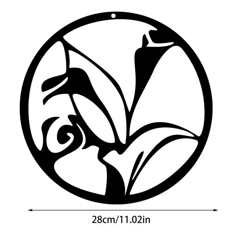 Décoration murale en métal arbre de vie, applique murale en fer, croquis de lys creux, décoration pour salon et chambre à coucher