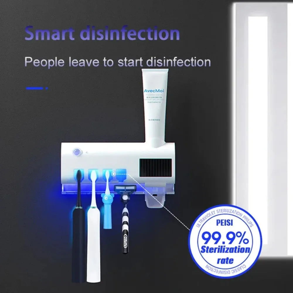 Sterilizer, Rechargeable UV Toothbrush Holder, Wall Mounted Sterilizer, Toothpaste Squeezer, Accessories