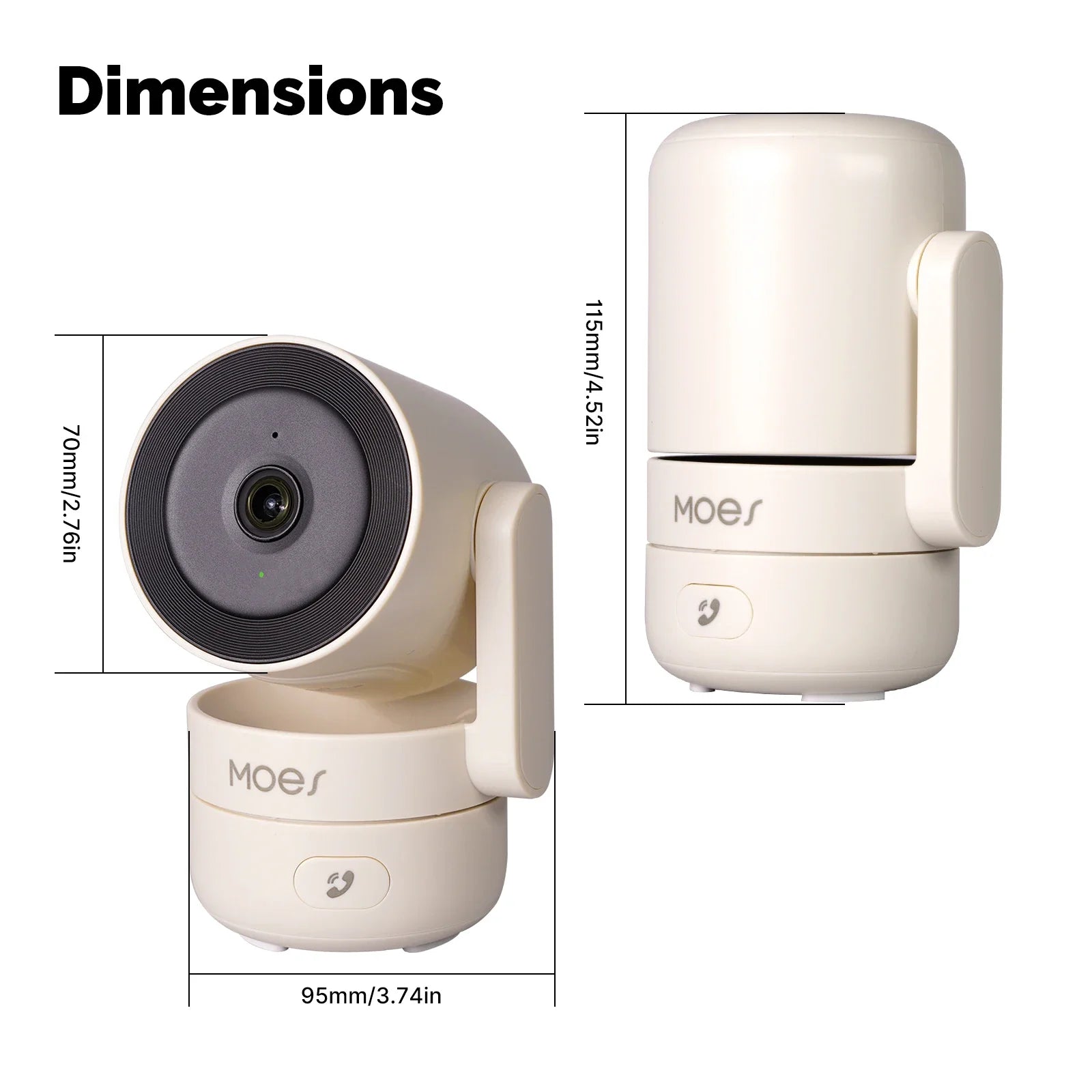 Caméra de sécurité intérieure intelligente, Wi-Fi, panoramique, inclinaison, vision nocturne infrarouge HD 4MP, détection de mouvement et de son, moniteur Guardian Patrol