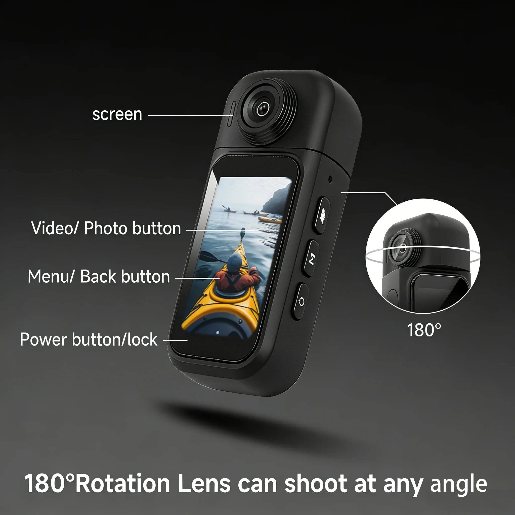 Caméra d’Action Mini JETO 4K/1080P – POV FHD, WiFi, Écran Tactile IPS