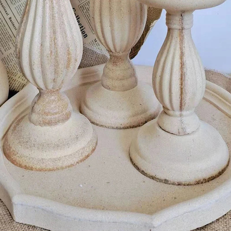 Wooden Candle Holder for Home Decor Wedding Room Decoration Ornament Bohemian Style Vintage Pillar Candlestick Holders Romantic