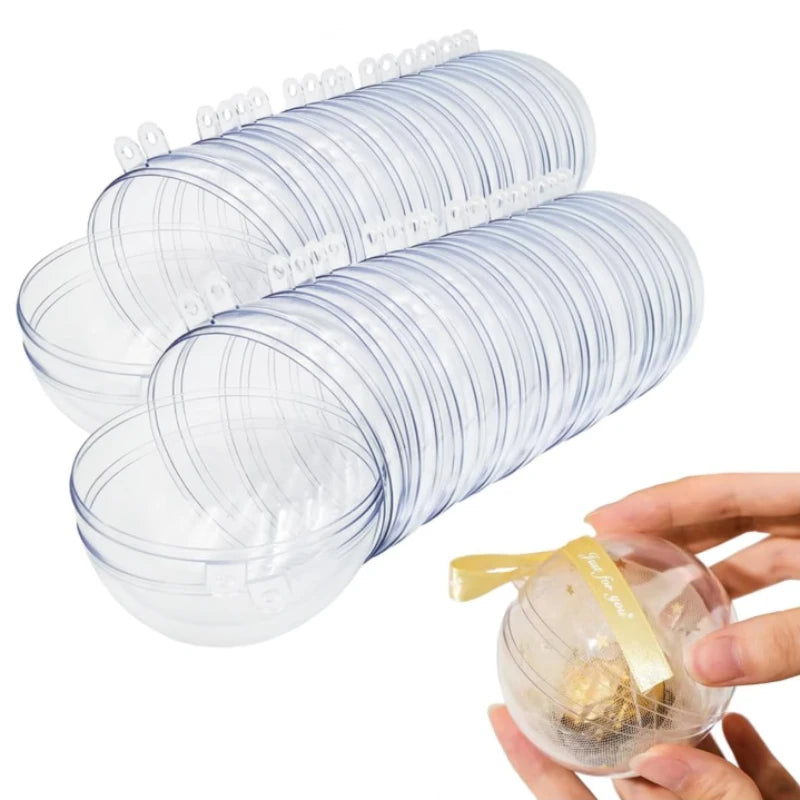 Boules de Noël transparentes rechargeables – 8 cm, lot de 4 ou 8 pièces, ornements à suspendre pour sapin et décorations de fête
