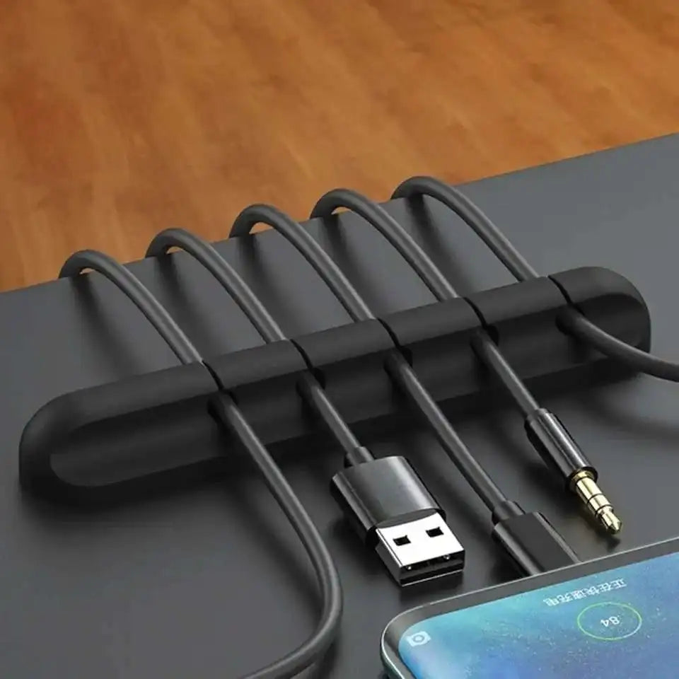 Organiseur de câbles USB en silicone, enrouleur de câbles, rangement de bureau, clips, support de câbles pour souris, casque, organisateur de fils