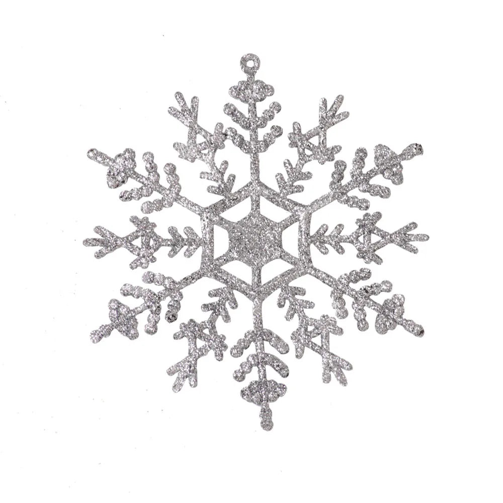 Faux Flocons de Neige pour Décoration de Noël, Ornement d'Arbre de Noël, Simulation de Glace, ixd'Hiver, Nouvel An, 12 Pièces/Lot
