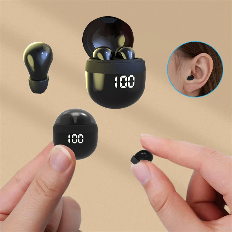Écouteurs invisibles TWS Mini écouteurs sans fil Bluetooth 5.3 écouteurs avec Microphone réduction du bruit casque intra-auriculaire