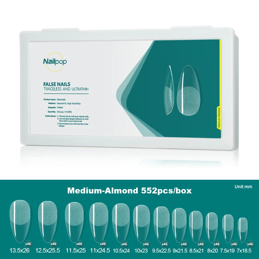 Faux Ongles PRO 552 pcs Long/Moyen/Court