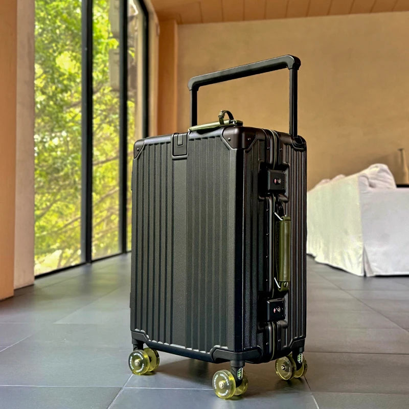 Valise rigide en PC avec poignée télescopique à tube large SUSHIMU – bagage à roulettes extensible, 20, 24, 26 et 28 pouces