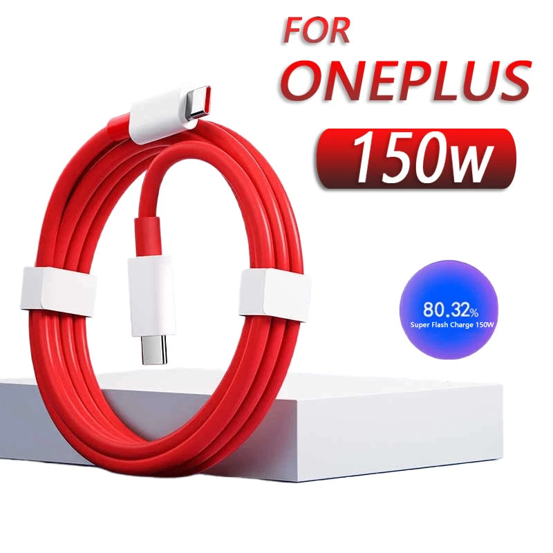 Câble de charge rapide USB-C vers USB-C SUPERVOOC – jusqu’à 150W – OnePlus 12, 11, Ace Pro, 10R, 10T, Nord CE 2 / 3